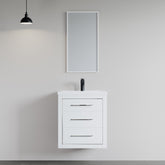 Dowell 24" Wall-Mounted/Floating Bathroom Vanity with Single Basin - Two Soft-Close Drawers - 041 24  Series